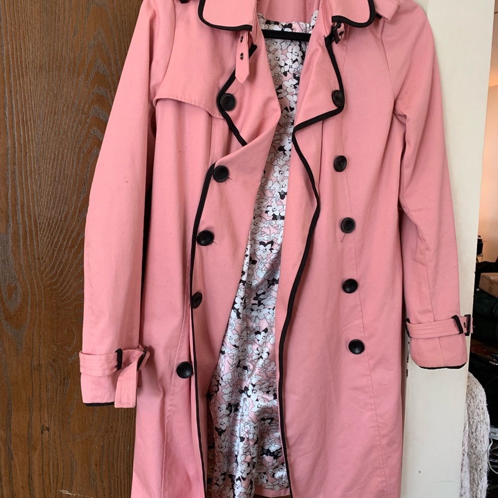 Pink trench coat